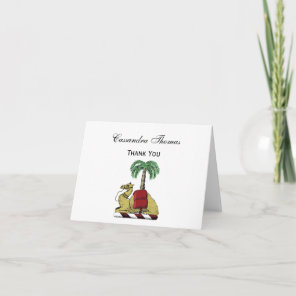 Heraldic Camel Palm Tree Color Coat of Arms Thank You Card