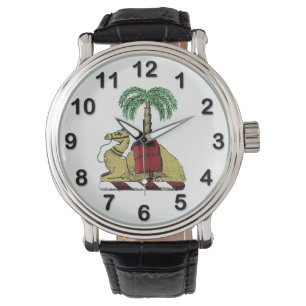 Heraldic Camel Palm Tree Color Coat of Arms Watch