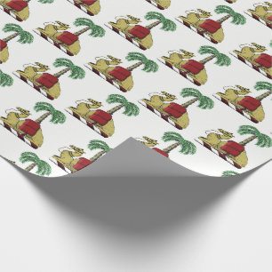 Heraldic Camel Palm Tree Color Coat of Arms Wrapping Paper