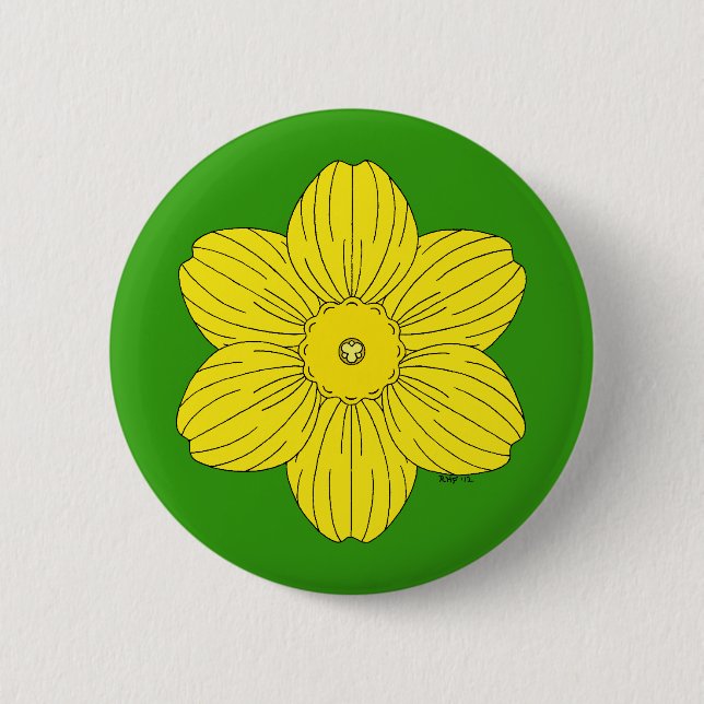 Heraldic Daffodil Button (Front)