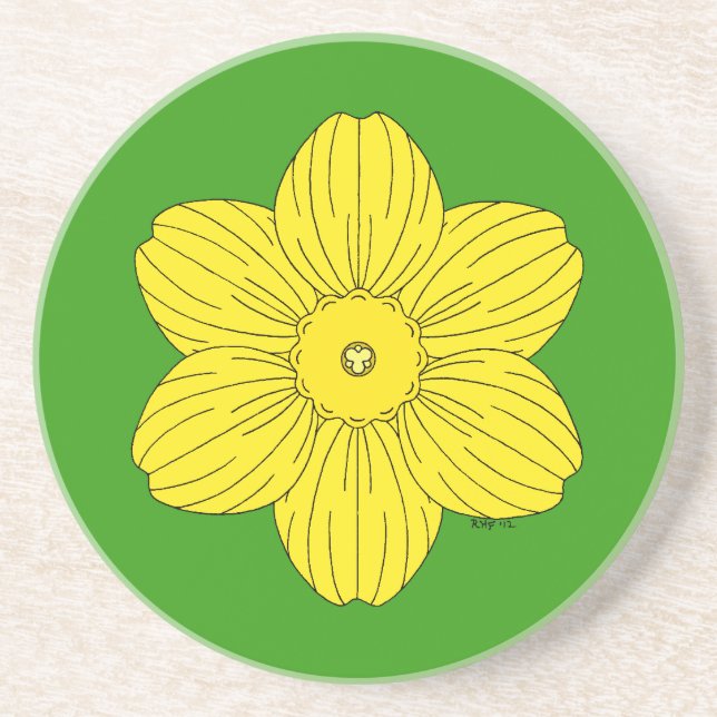Heraldic Daffodil Drink Coaster (Front)