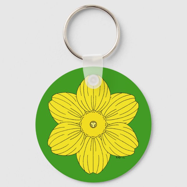 Heraldic Daffodil Keychain (Front)