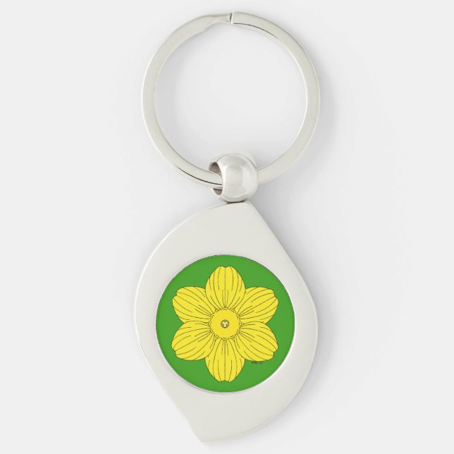 Heraldic Daffodil Keychain (Front)