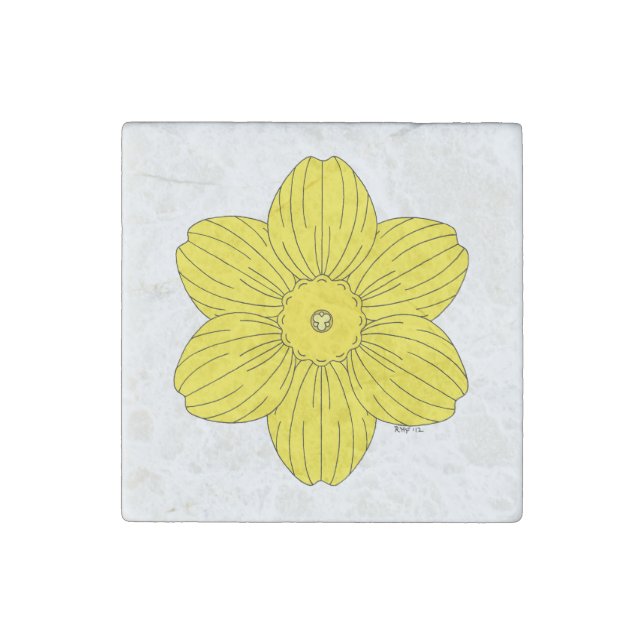 Heraldic Daffodil Stone Magnet (Front)