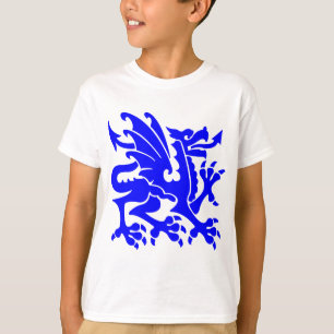 Heraldic Dragon 01 - Blue T-Shirt