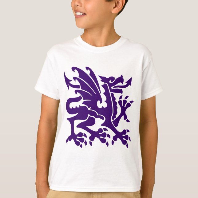 Heraldic Dragon 01 - Deep Purple T-Shirt (Front)