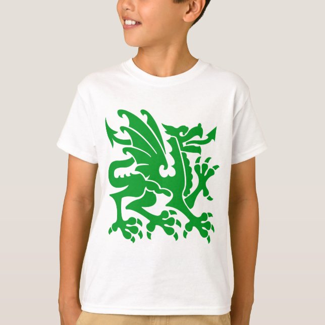 Heraldic Dragon 01 - Grass Green T-Shirt (Front)