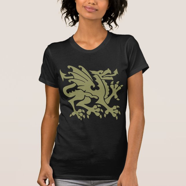 Heraldic Dragon 01 - Khaki T-Shirt (Front)