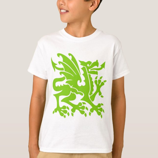 Heraldic Dragon 01 - Martian Green T-Shirt (Front)