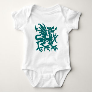 Heraldic Dragon 01 - Moss Green Baby Bodysuit