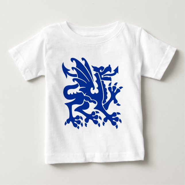 Heraldic Dragon 01 - Navy Blue Baby T-Shirt (Front)