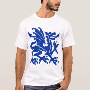Heraldic Dragon 01 - Navy Blue T-Shirt