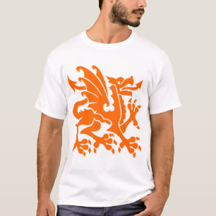 Heraldic Dragon 01 - Orange T-Shirt