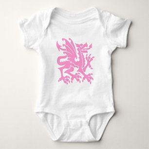 Heraldic Dragon 01 - Pink Baby Bodysuit