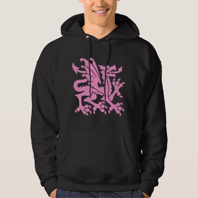 Heraldic Dragon 01 - Pink Hoodie (Front)