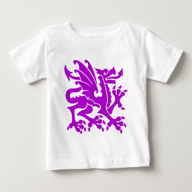 Heraldic Dragon 01 - Purple Baby T-Shirt (Front)