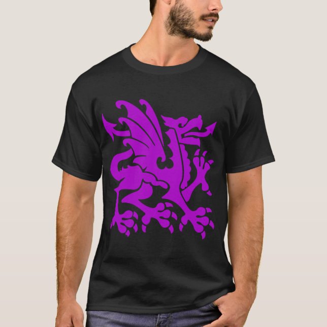 Heraldic Dragon 01 - Purple T-Shirt (Front)