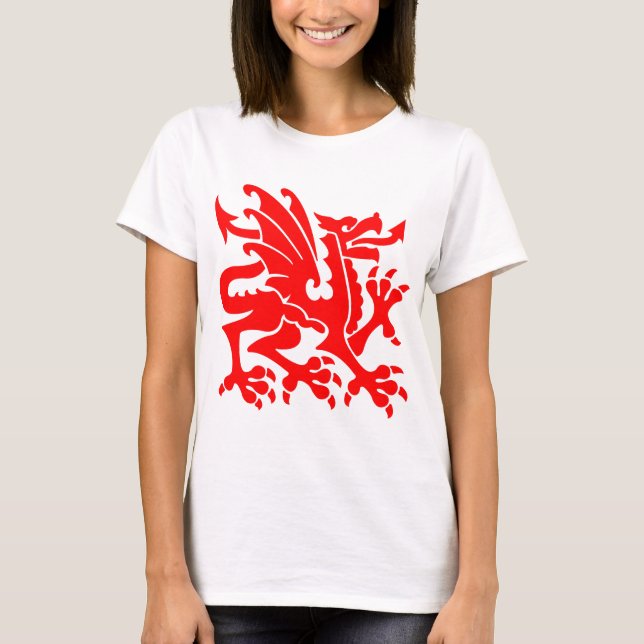 Heraldic Dragon 01 - Red T-Shirt (Front)