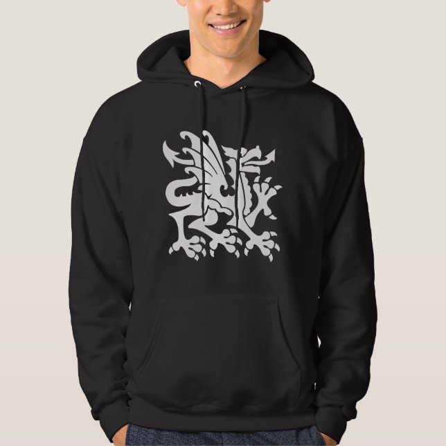 Heraldic Dragon 01 - White Hoodie (Front)