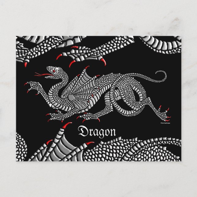 Heraldic Dragon (Silver) - Postcard (Front)