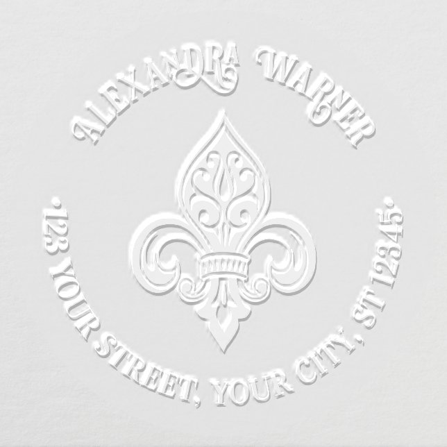 Heraldic Fleur de Lis #26B Name Return Address Embosser (Design)