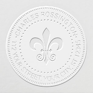 Heraldic Fleur de Lis #41R Name Return Address Embosser