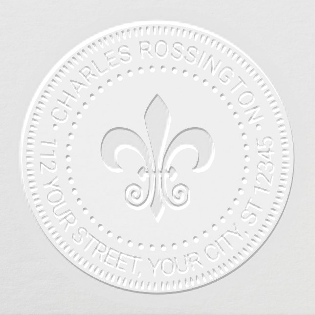 Heraldic Fleur de Lis #41R Name Return Address Embosser (Design)