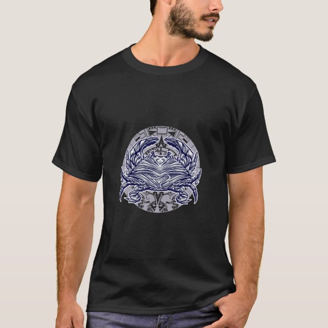 Heraldic Fleur de Lis Emblem Graphic T-shirt (Front)
