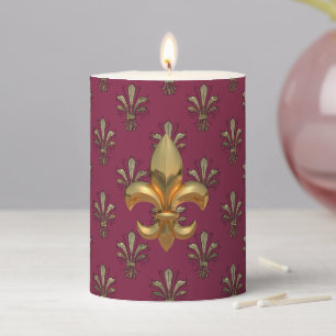Heraldic Fleur-de-Lys Pillar Candle