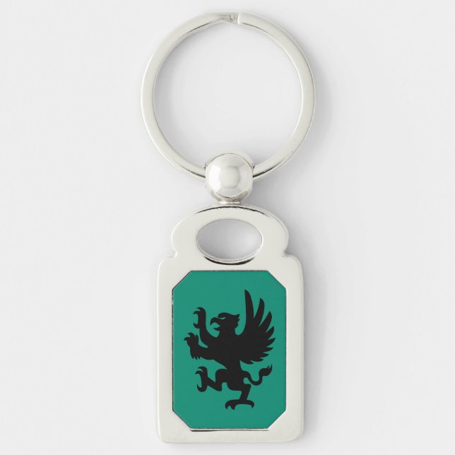 Heraldic Griffin Silhouette Keychain (Front)