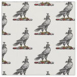 Heraldic Hunting Falcon Wearing Helmet Hood C Fabric