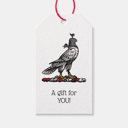 Heraldic Hunting Falcon Wearing Helmet Hood C Gift Tags