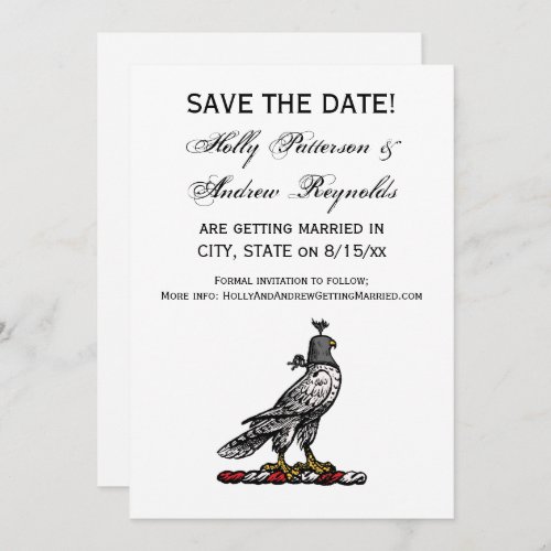 Heraldic Hunting Falcon Wearing Helmet Hood C Invitation