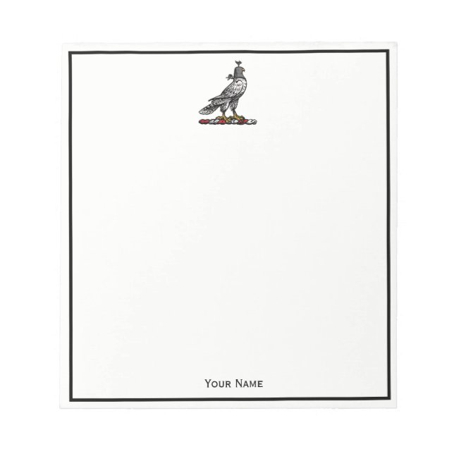 Heraldic Hunting Falcon Wearing Helmet Hood C Notepad (Front)