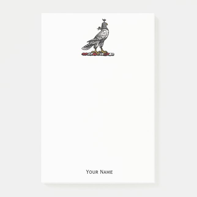 Heraldic Hunting Falcon Wearing Helmet Hood C Post-it Notes (Front)