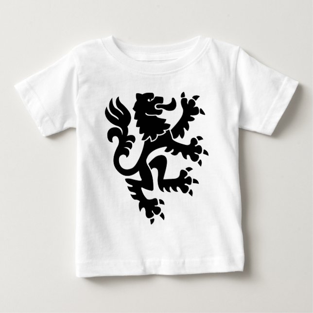 Heraldic Lion 01 - Black Baby T-Shirt (Front)