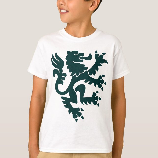 Heraldic Lion 01 - Dark Green T-Shirt (Front)