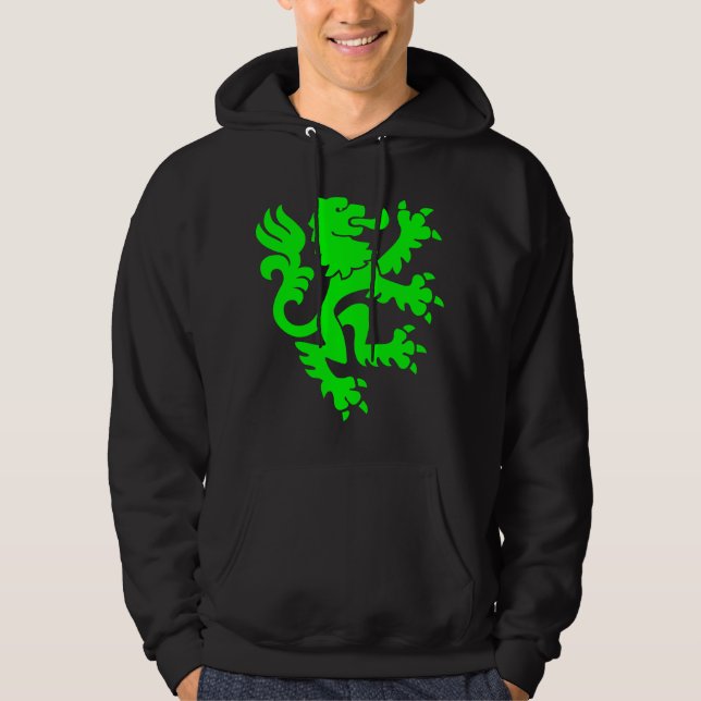 Heraldic Lion 01 - Green Hoodie (Front)