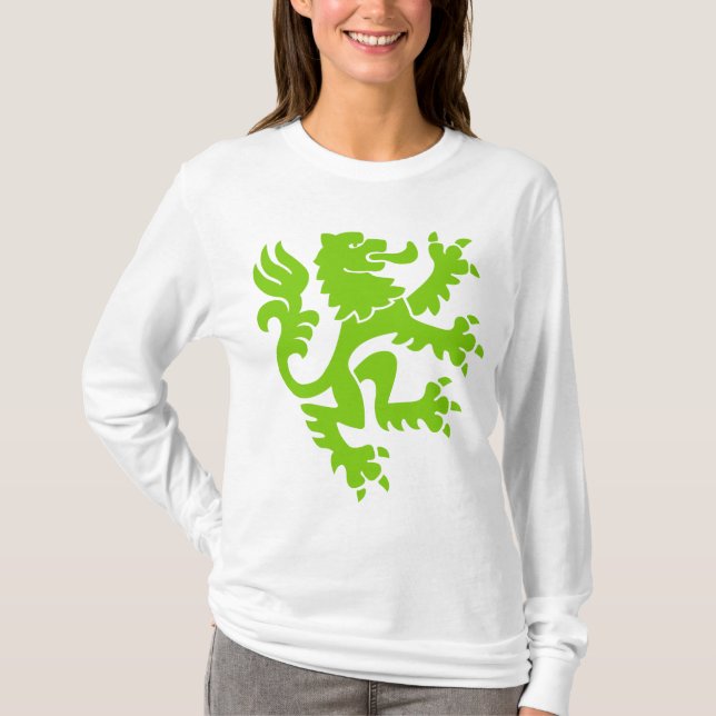 Heraldic Lion 01 - Martian Green T-Shirt (Front)
