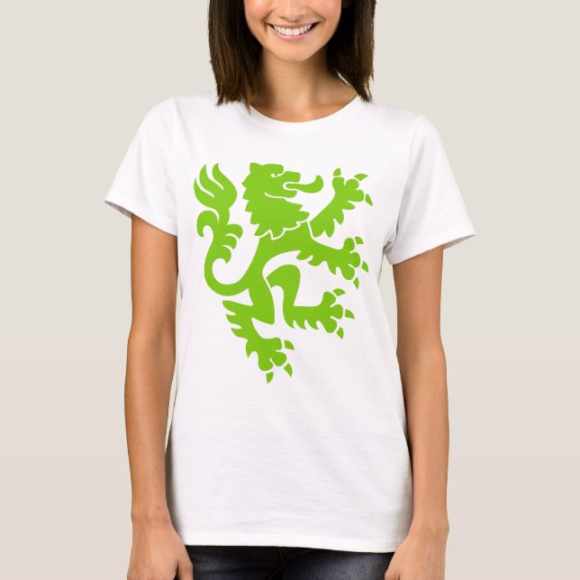 Heraldic Lion 01 - Martian Green T-Shirt (Front)