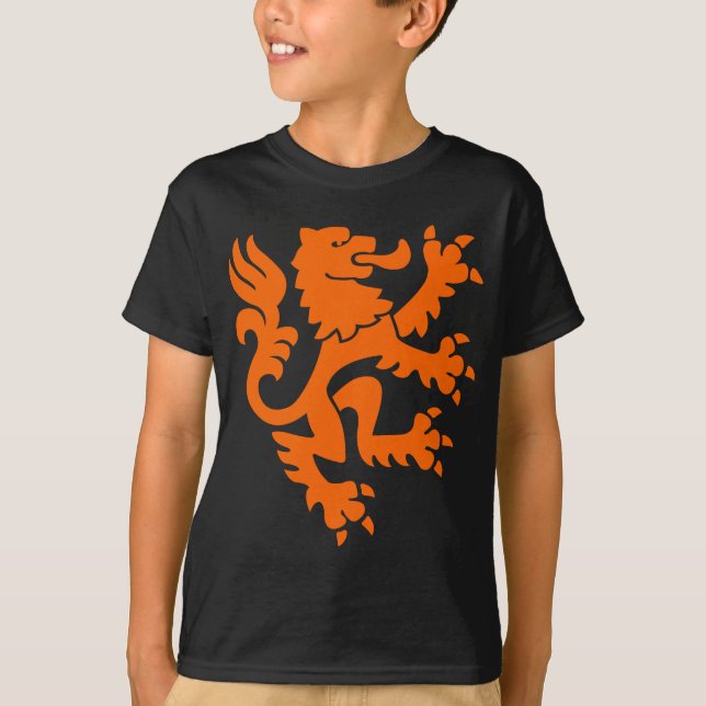 Heraldic Lion 01 - Orange T-Shirt (Front)