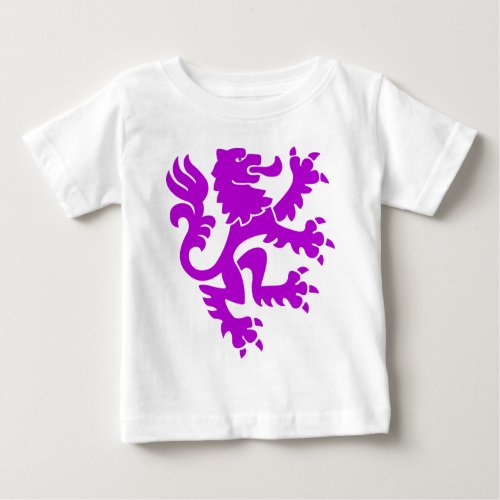 Heraldic Lion 01 _ Purple Baby T_Shirt