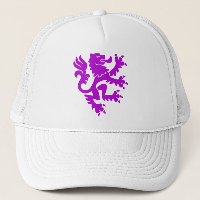 Heraldic Lion 01 - Purple Trucker Hat (Front)