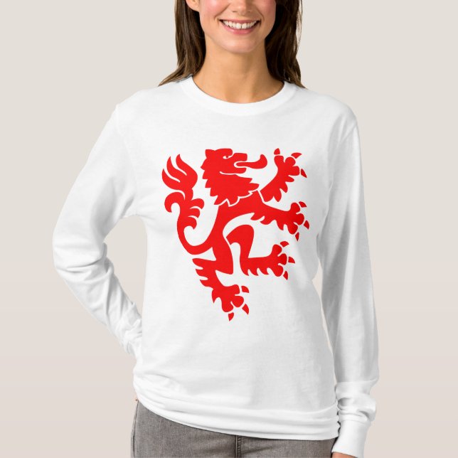 Heraldic Lion 01 - Red T-Shirt (Front)