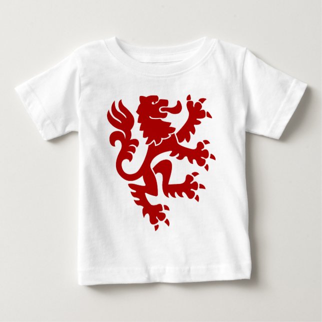 Heraldic Lion 01 - Ruby Red Baby T-Shirt (Front)