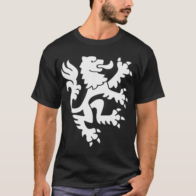 Heraldic Lion 01 - White T-Shirt (Front)