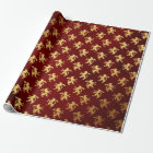 Heraldic Lion Royal Golden Red Velvet