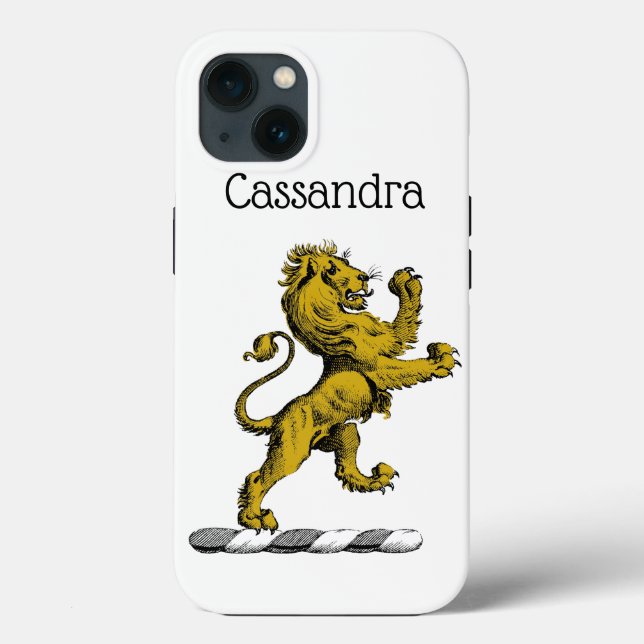 Heraldic Lion Standing Crest Emblem C Case-Mate iPhone Case (Back)