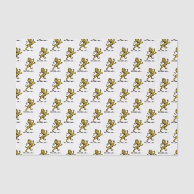 Heraldic Lion Standing Crest Emblem C Tissue Paper (Front)