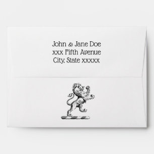 Heraldic Lion Standing Crest Emblem Envelope